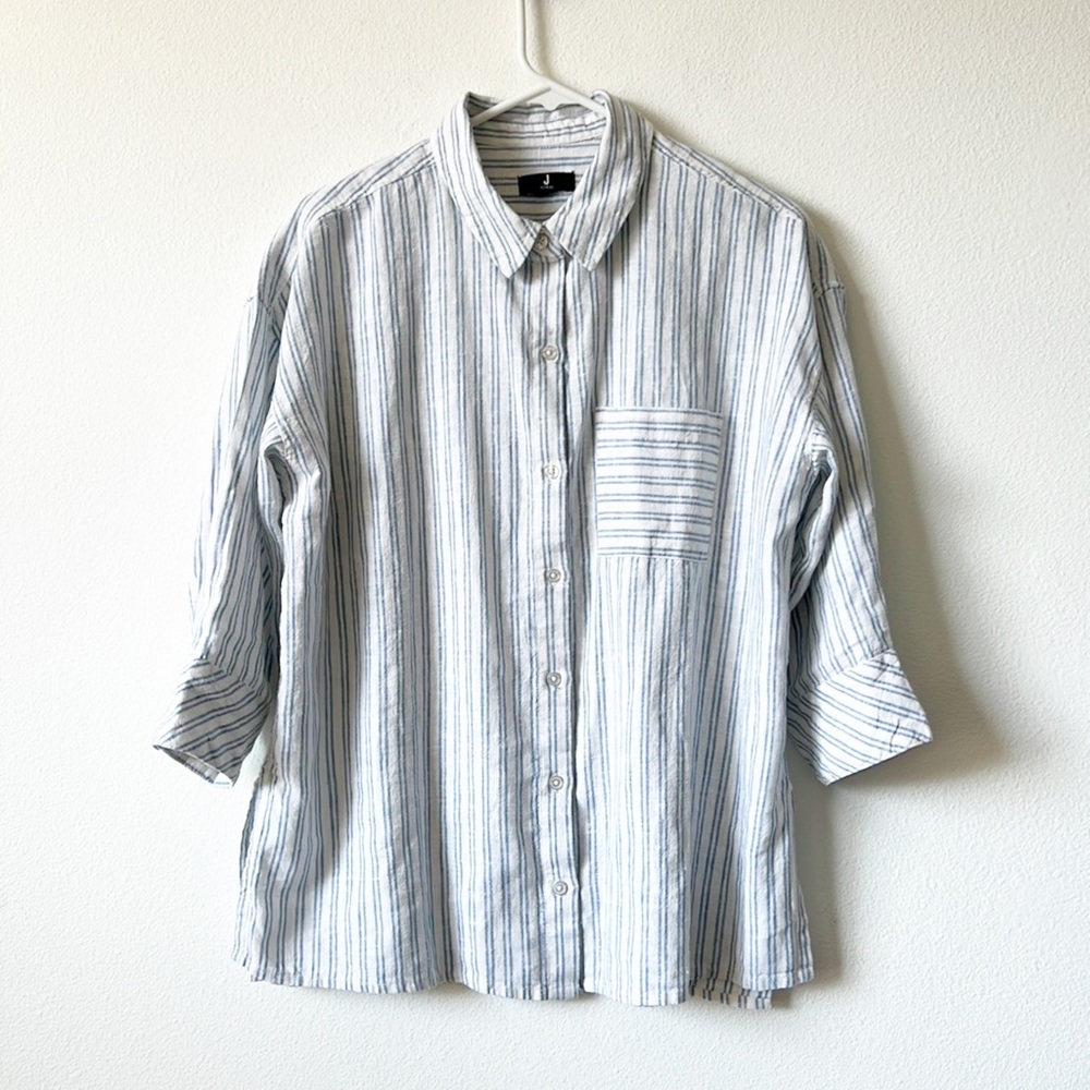 J Jason Wu Linen blend Button Down Shirt